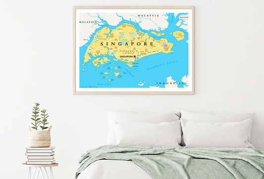 Singapore Island Political Map & Capital Home Decor Premium Quality Poster Print Choose Your Sizes