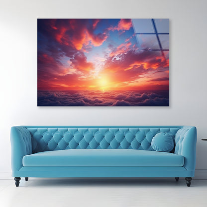 Beautiful Sunset Sky Background Acrylic Glass Print Tempered Glass Wall Art 100% Made in Australia Ready to Hang