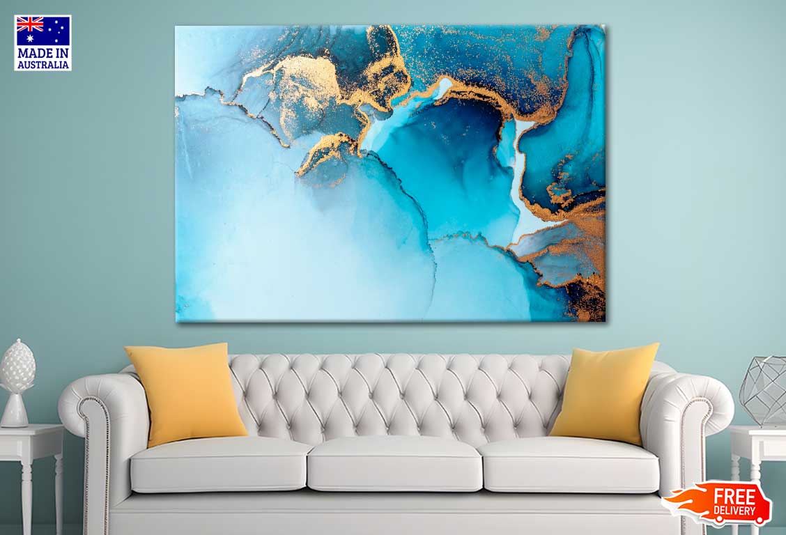 Blue Abstract Art Painting Print 100% Australian Made