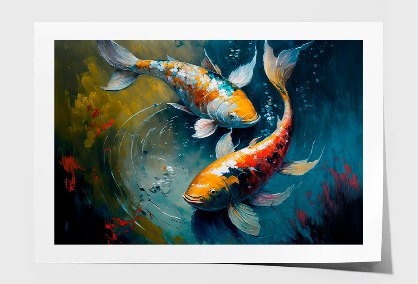 Sanke Koi Fish Oil Painting Limited Edition High Quality Print Unframed Roll Canvas None