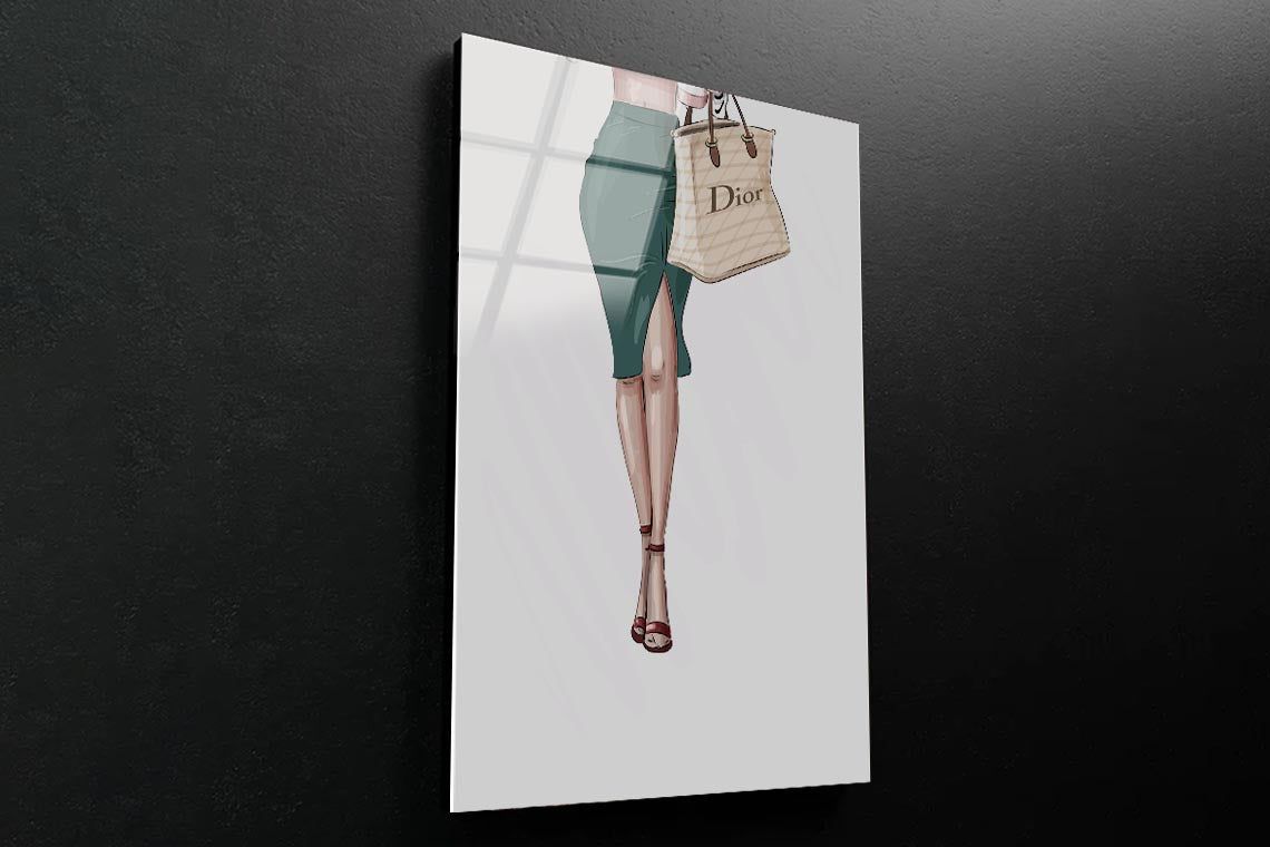 Handbag with Heels 3D Design Acrylic Glass Print Tempered Glass Wall Art 100% Made in Australia Ready to Hang