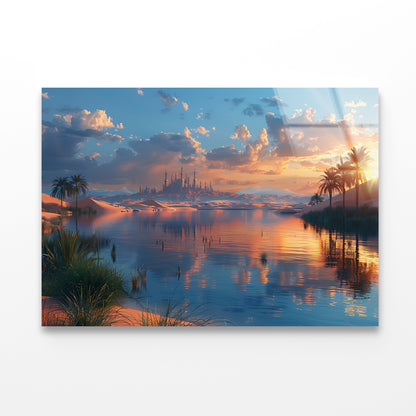 River, Trees, and a Sunset Acrylic Glass Print Tempered Glass Wall Art 100% Made in Australia Ready to Hang