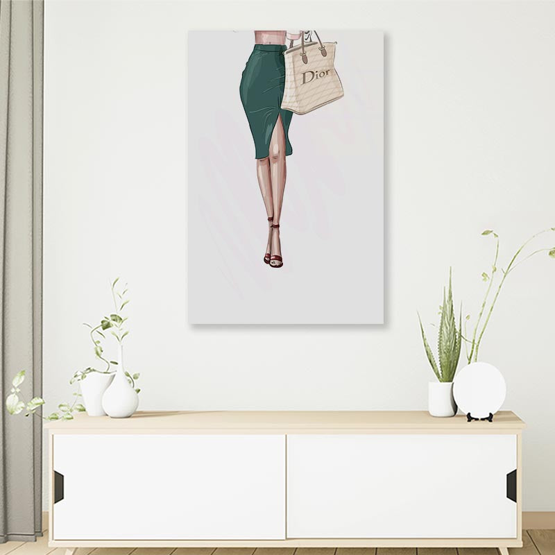 Handbag with Heels 3D Design Acrylic Glass Print Tempered Glass Wall Art 100% Made in Australia Ready to Hang