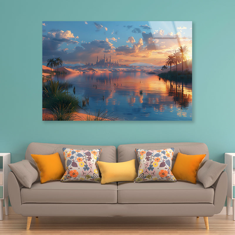 River, Trees, and a Sunset Acrylic Glass Print Tempered Glass Wall Art 100% Made in Australia Ready to Hang