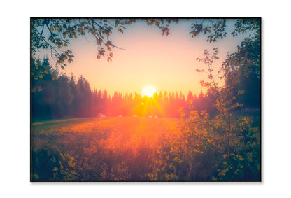 Summer Night Sunset View from Sotkamo, Finland Home Decor Premium Quality Poster Print Choose Your Sizes