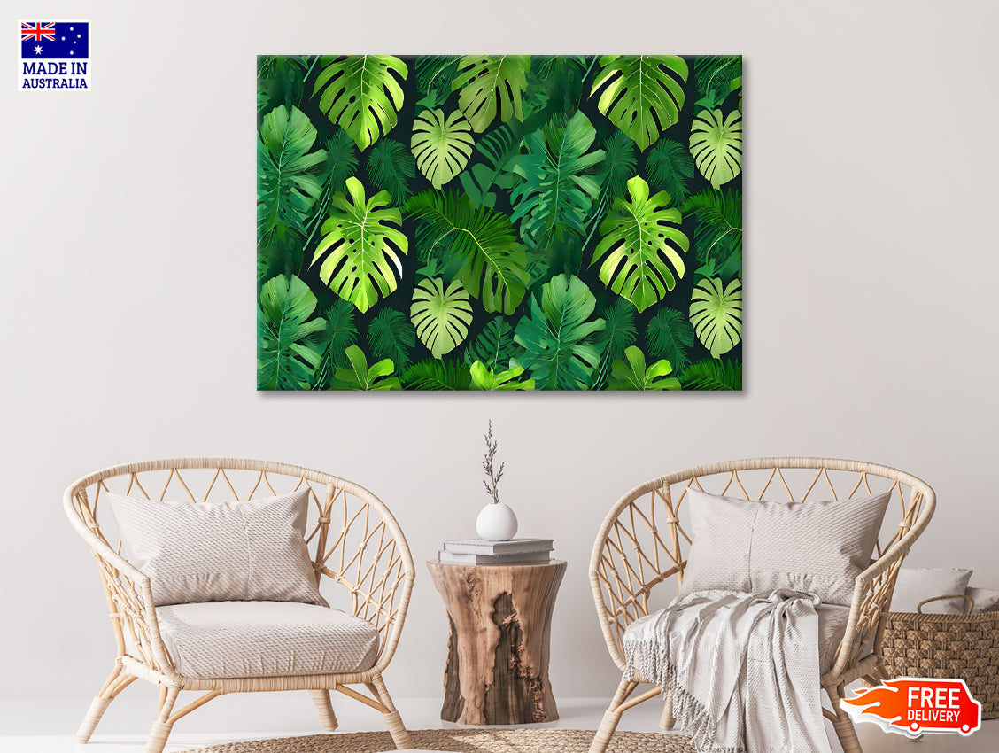 Green Leaves Feature Print 100% Australian Made