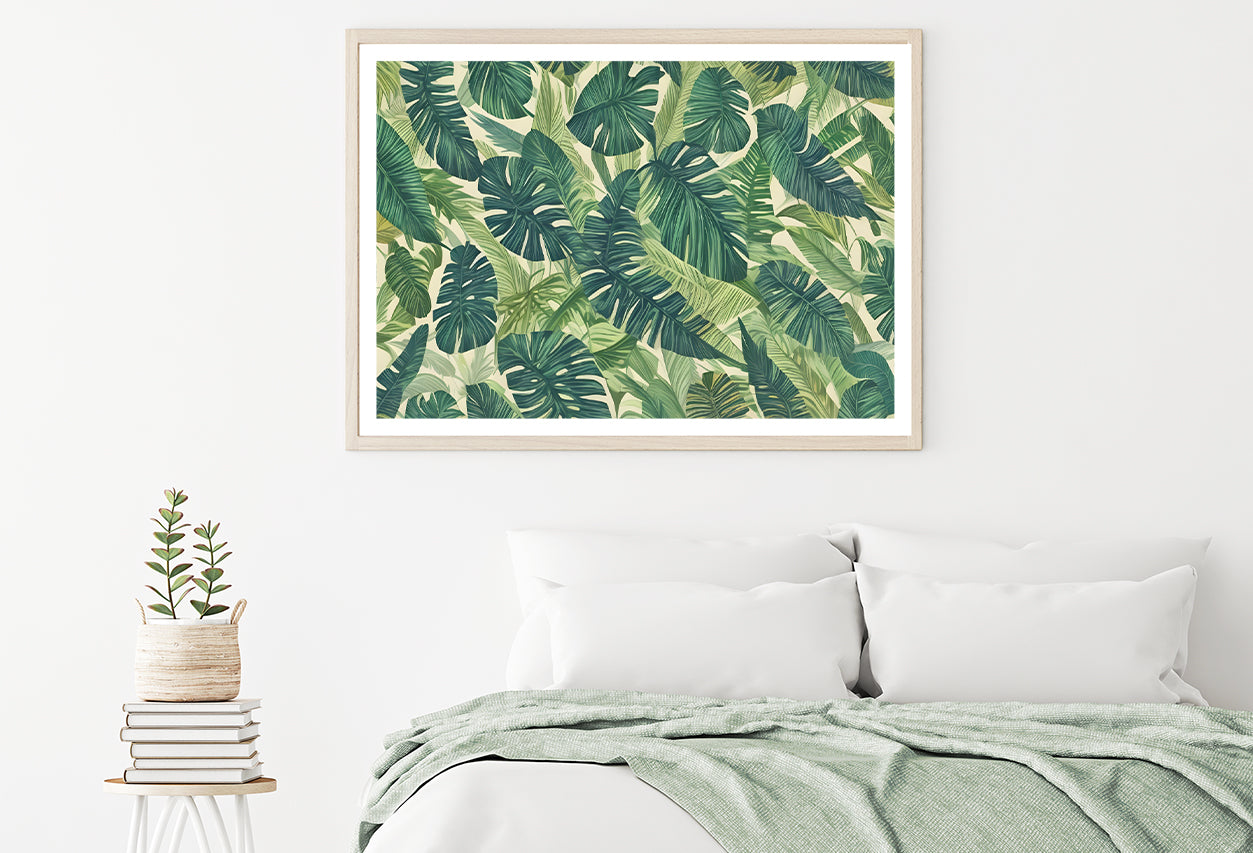 Lush Green Leaves Set, Tropical Jungle Home Decor Premium Quality Poster Print Choose Your Sizes