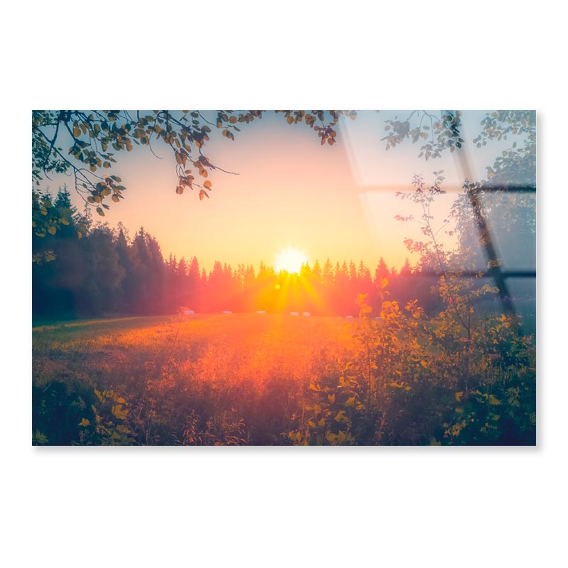 Summer Night Sunset View from Sotkamo, Finland Acrylic Glass Print Tempered Glass Wall Art 100% Made in Australia Ready to Hang