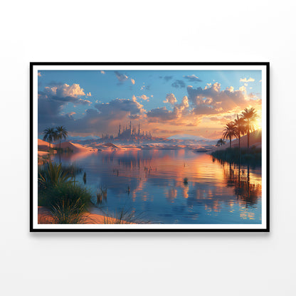 River, Trees, and a Sunset Home Decor Premium Quality Poster Print Choose Your Sizes