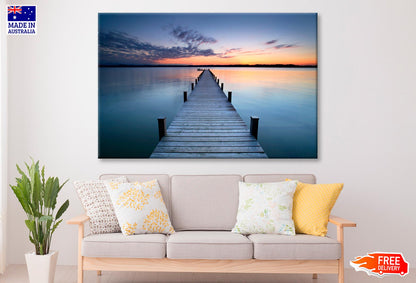 Woman Meditating at The End of The Jetty  Wall Art Decor 100% Australian Made