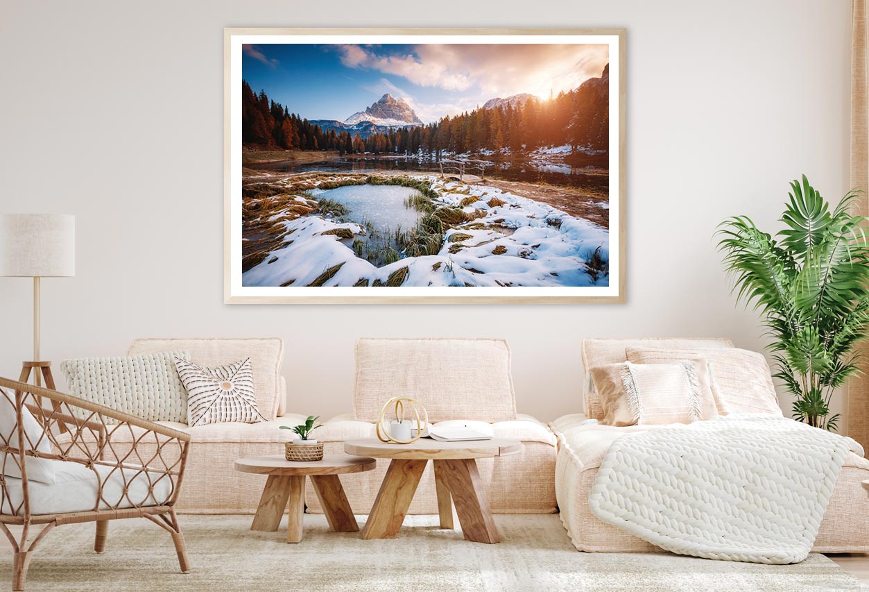 Morning Scenic In Lake Antorno Home Decor Premium Quality Poster Print Choose Your Sizes