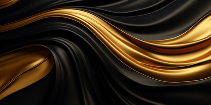 Luxury Black Gold Satin Swirl Wall Art Canvas Office Home Room Framed 120x60cm