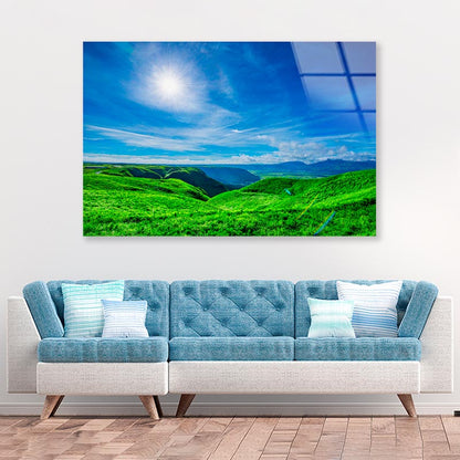 Refreshing Grassland Acrylic Glass Print Tempered Glass Wall Art 100% Made in Australia Ready to Hang