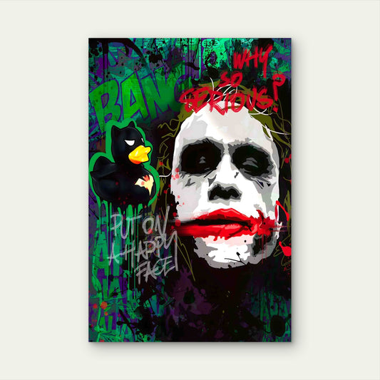 Dark Clown Street Art 60x90cm Metal Print Ready to Hang