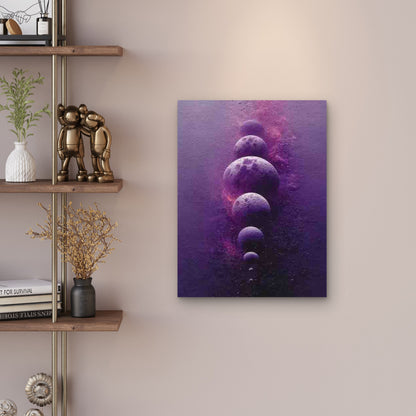Purple & Pink Moon Phase 60x90cm Metal Print Ready to Hang