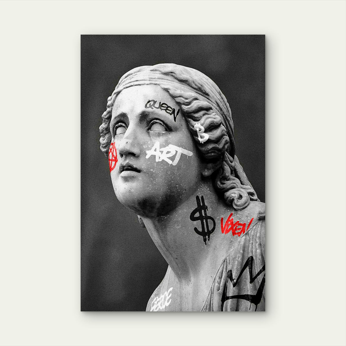 Greek Goddess Statue Graffiti Tattoos 40x60cm Metal Print Ready to Hang