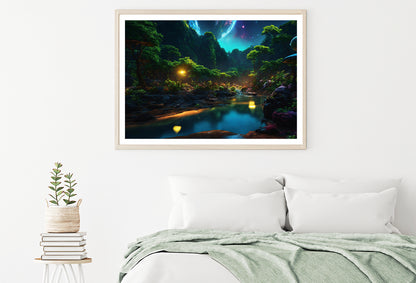 View of Night in the Mountains Home Decor Premium Quality Poster Print Choose Your Sizes