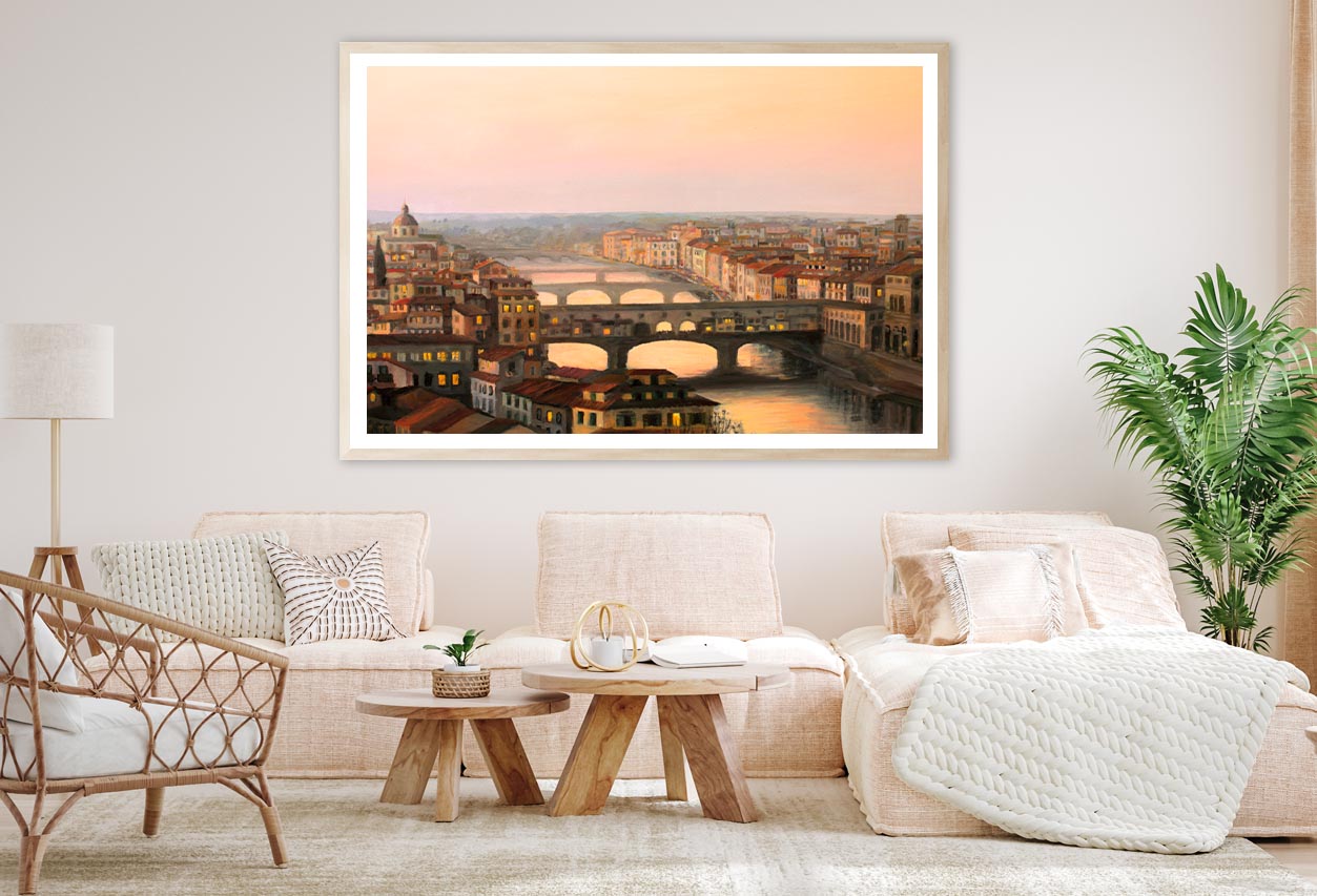 Sunset Over Florence the Warm Sunlight Home Decor Premium Quality Poster Print Choose Your Sizes