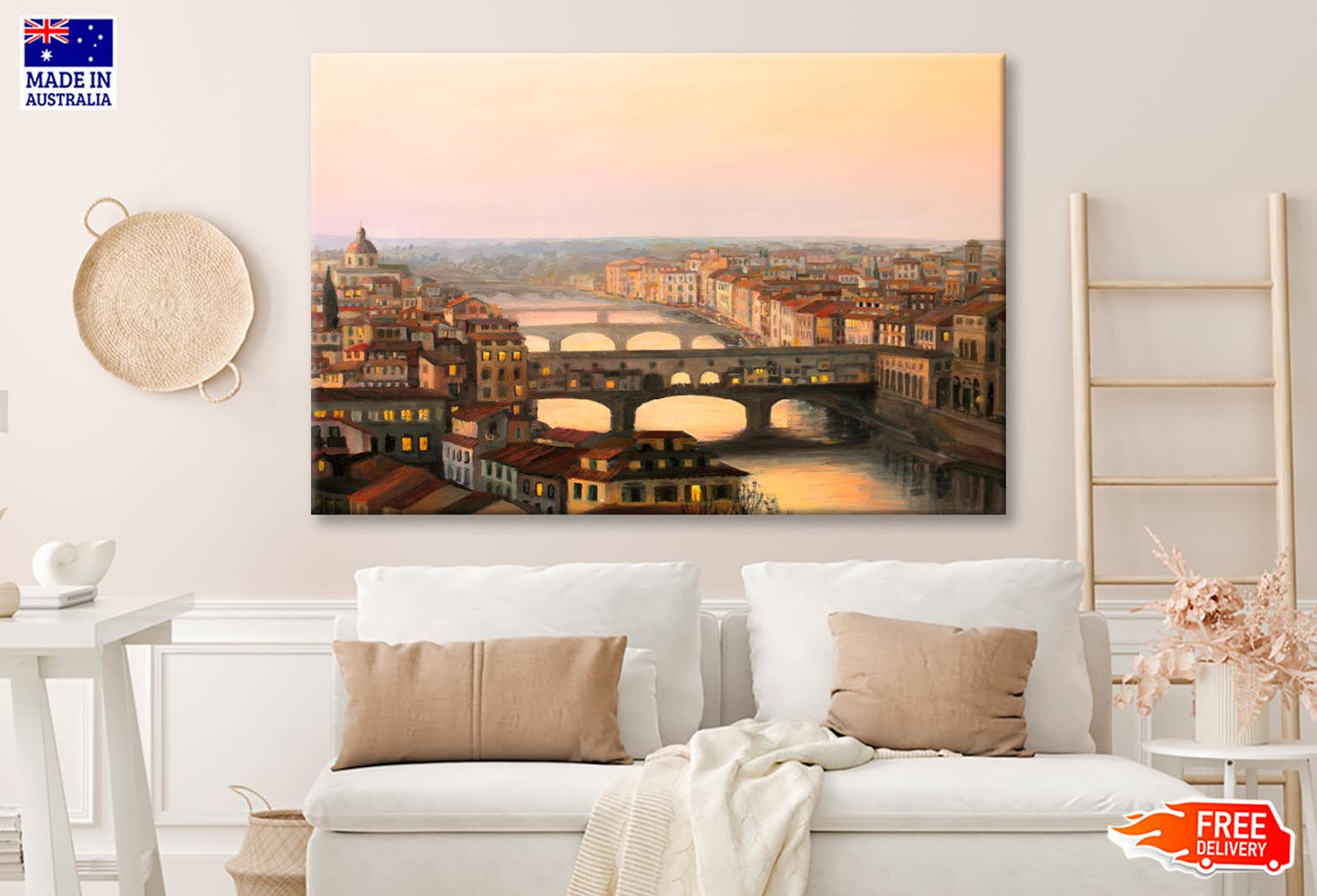 Sunset Over Florence the Warm Sunlight Wall Art Decor 100% Australian Made