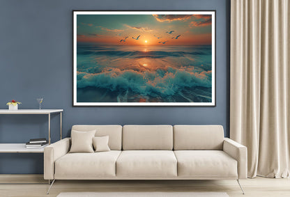 Sunset on the Beach View Home Decor Premium Quality Poster Print Choose Your Sizes