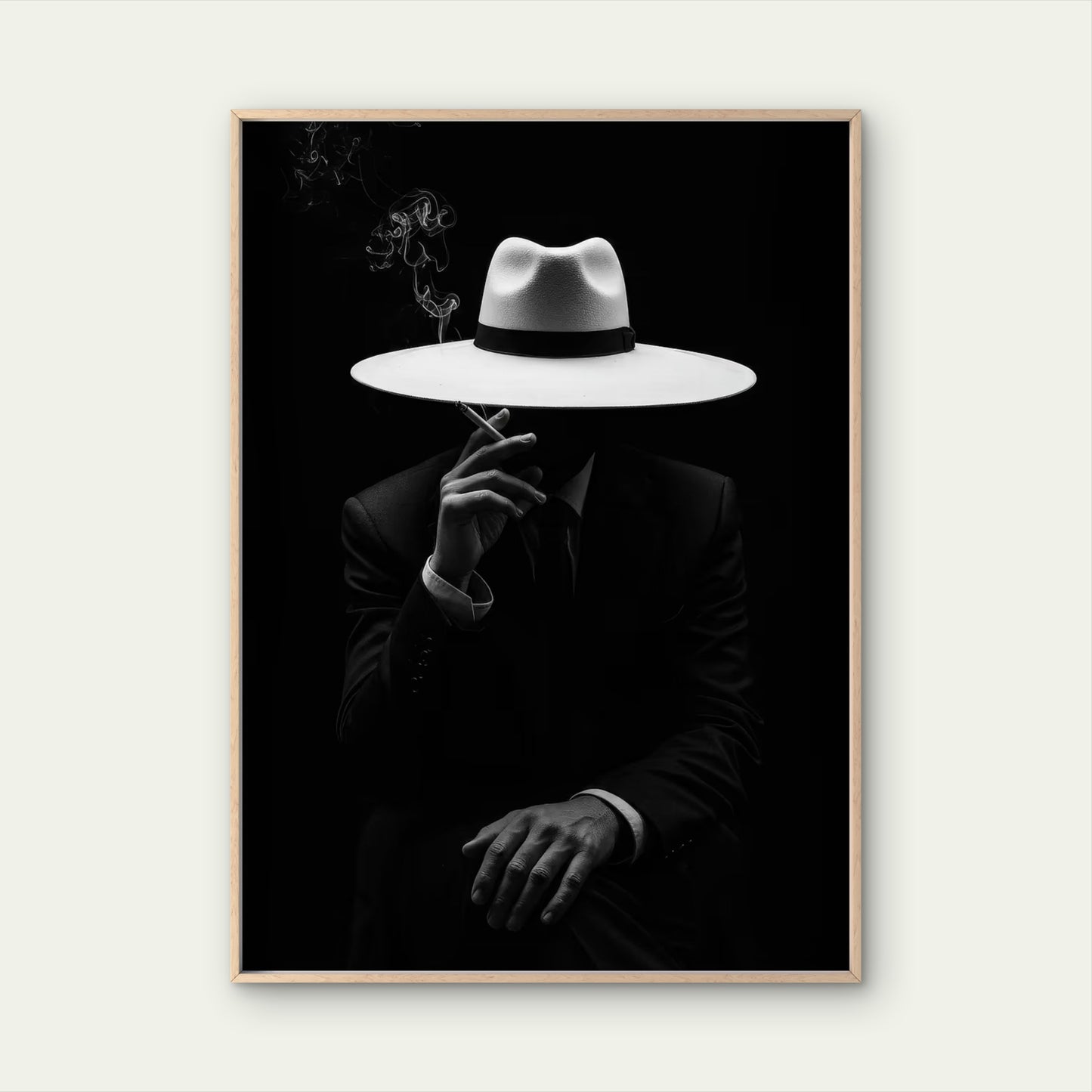 Stylish Mafia White Hat Smoker Fashion Home Decor Premium Quality Poster Print Choose Your Sizes - Bella Home Decor