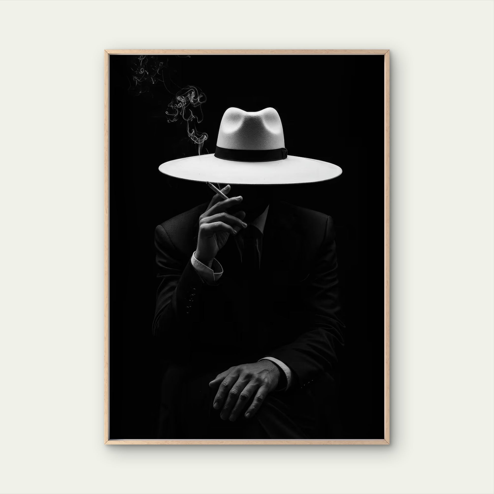 Stylish Mafia White Hat Smoker Fashion Home Decor Premium Quality Poster Print Choose Your Sizes - Bella Home Decor