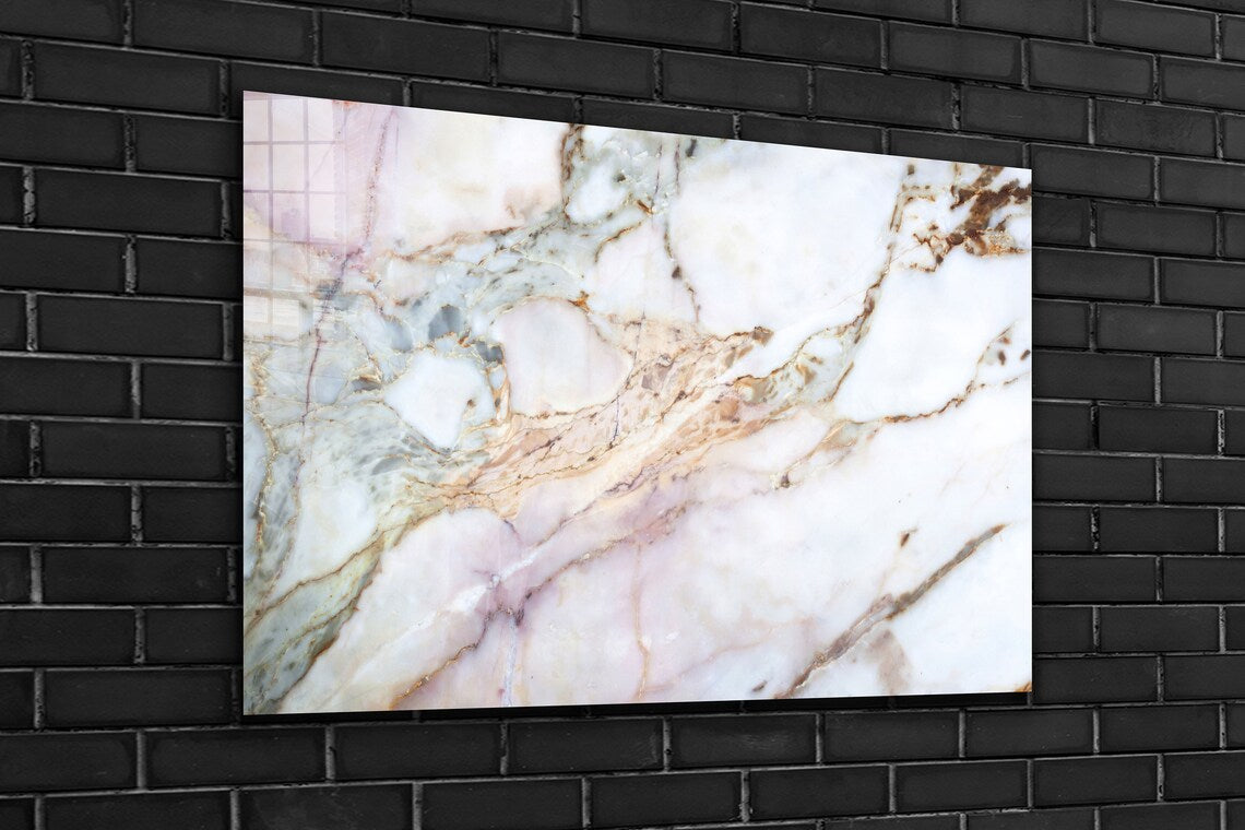 Beige Abstract Marble UV Direct Aluminum Print Australian Made Quality