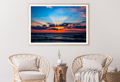 Nice Scene with Sunset Sky Over Sea Home Decor Premium Quality Poster Print Choose Your Sizes