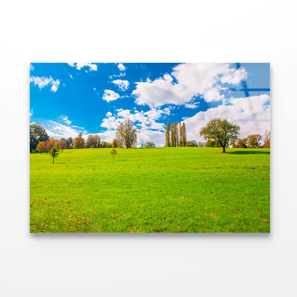 Green Field and Blue Sky Acrylic Glass Print Tempered Glass Wall Art 100% Made in Australia Ready to Hang