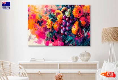 Colorful Fruits & Flower Abstract Wall Art Decor 100% Australian Made