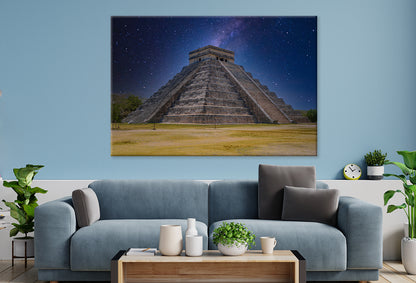 Kukulcan Pyramid at Night Wall Art Decor 100% Australian Made