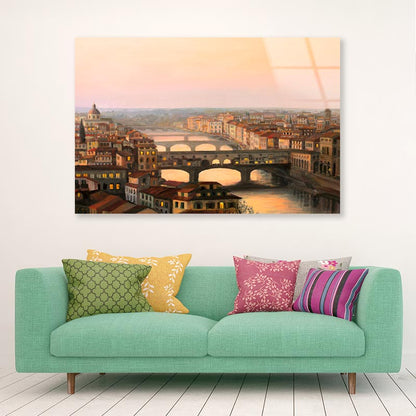 Sunset Over Florence the Warm Sunlight  Acrylic Glass Print Tempered Glass Wall Art 100% Made in Australia Ready to Hang