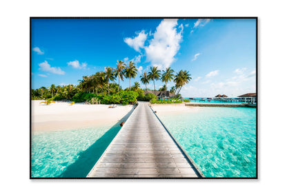 Tropical Island with Beautiful Beach Home Decor Premium Quality Poster Print Choose Your Sizes