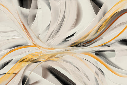 Swirling White Gold Abstract Pattern Wall Art Decor 100% Australian Made