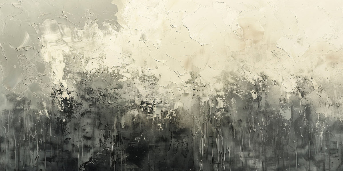 Neutral Grey Cream Abstract Texture Wall Art Canvas Office Home Framed 120x60cm