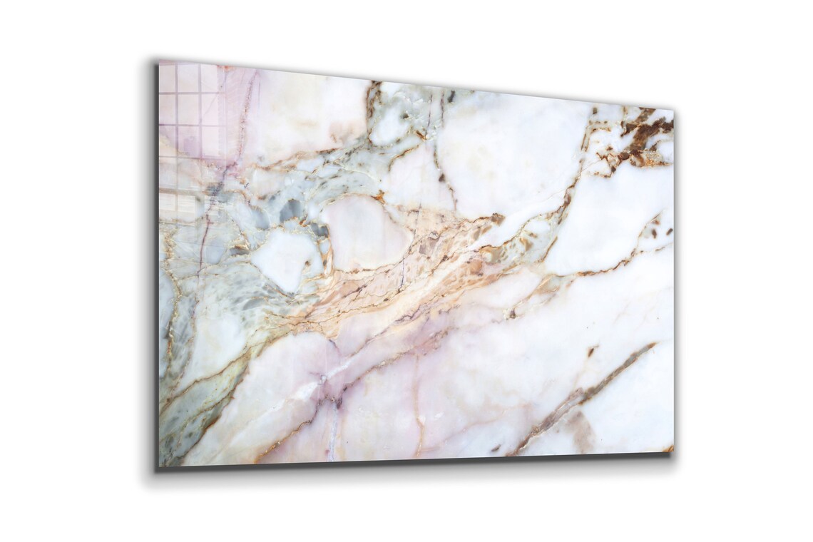 Beige Abstract Marble UV Direct Aluminum Print Australian Made Quality