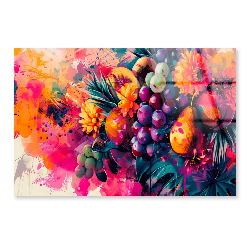 Fruits & Flower Abstract  Acrylic Glass Print Tempered Glass Wall Art 100% Made in Australia Ready to Hang