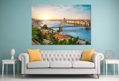 Budapest Landmarks at Sunset Wall Art Decor 100% Australian Made