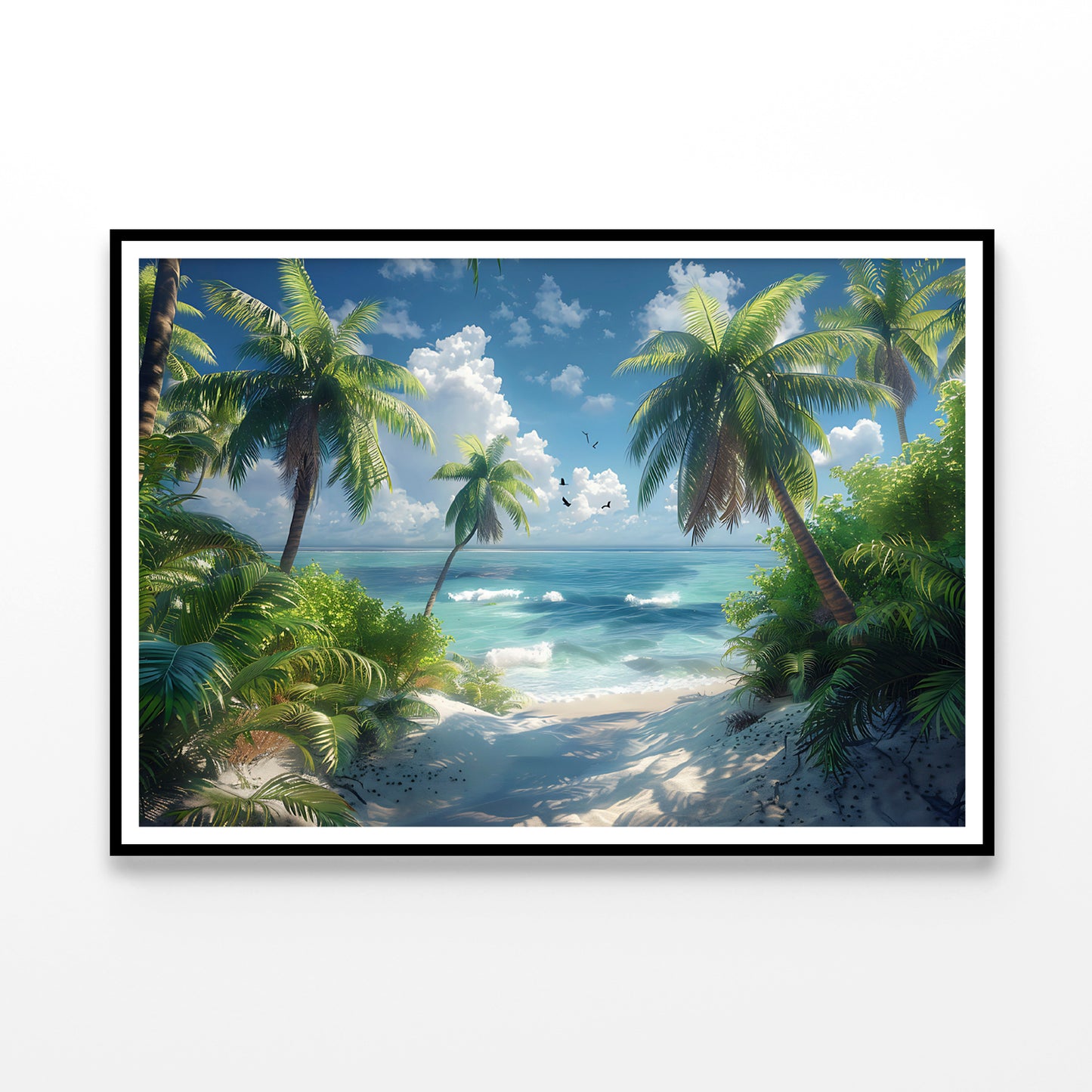 Palm Trees on the Beach View Home Decor Premium Quality Poster Print Choose Your Sizes