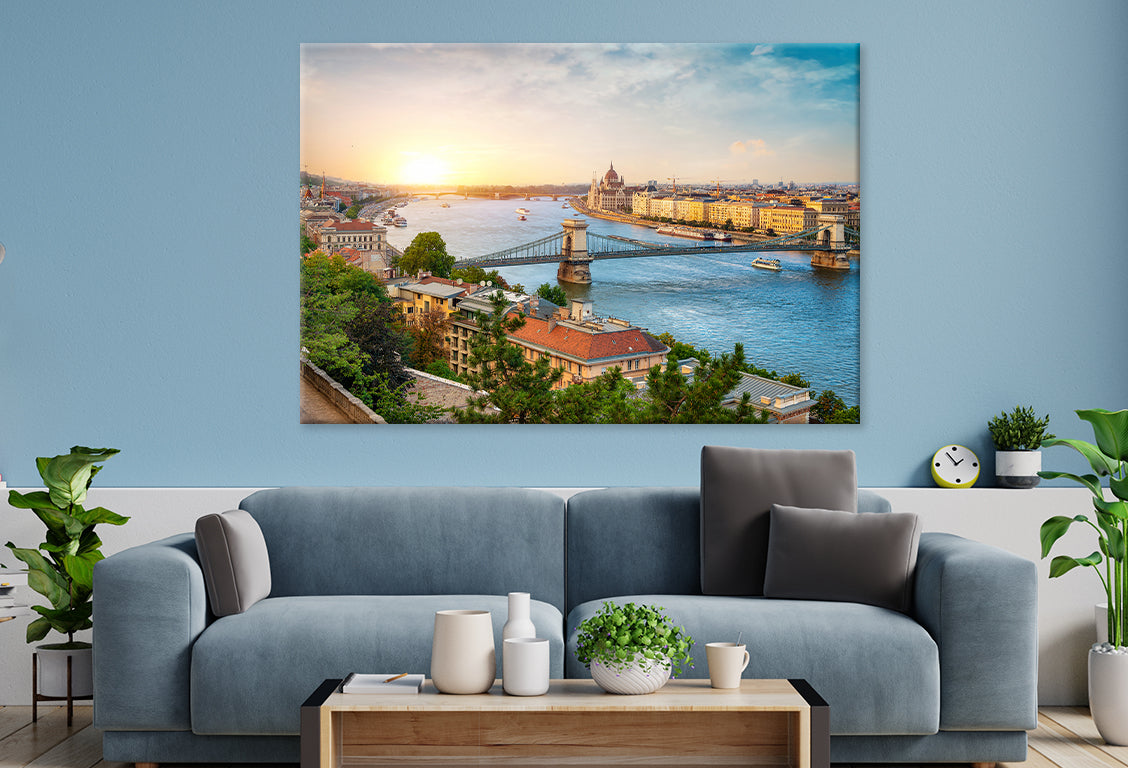 Budapest Landmarks at Sunset Wall Art Decor 100% Australian Made