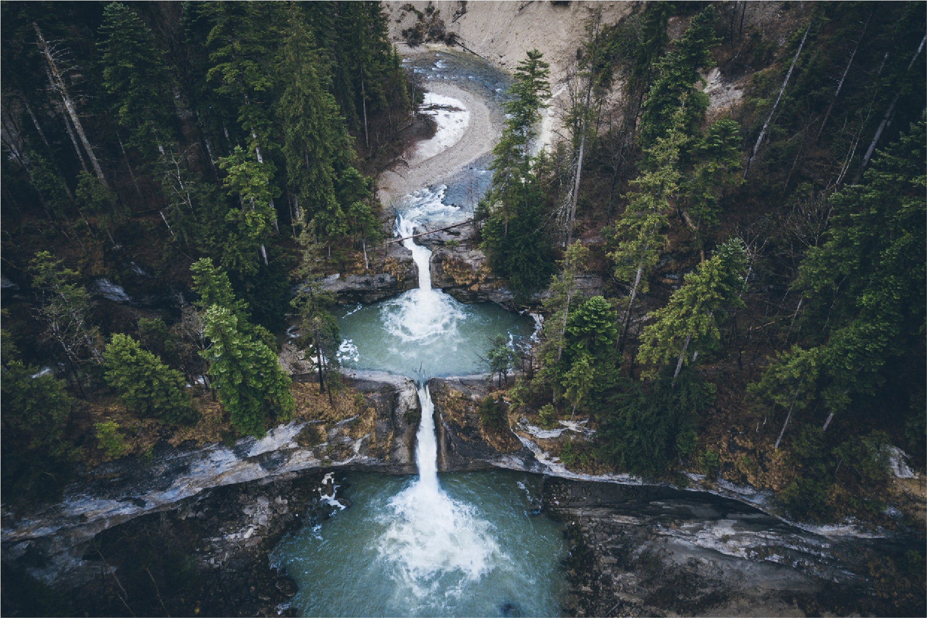 Drone View Of Forest Waterfalls Home Decor Premium Quality Poster Print Choose Your Sizes