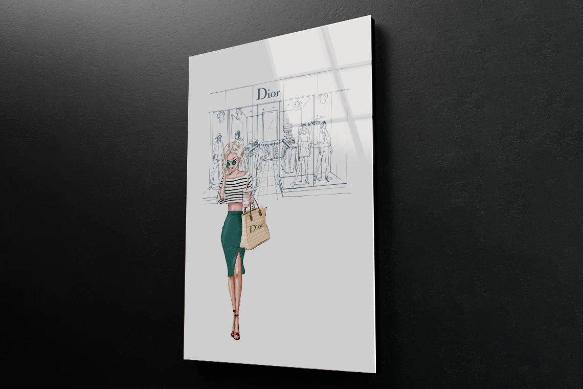 Fashion Store, Lady 3D Design Acrylic Glass Print Tempered Glass Wall Art 100% Made in Australia Ready to Hang