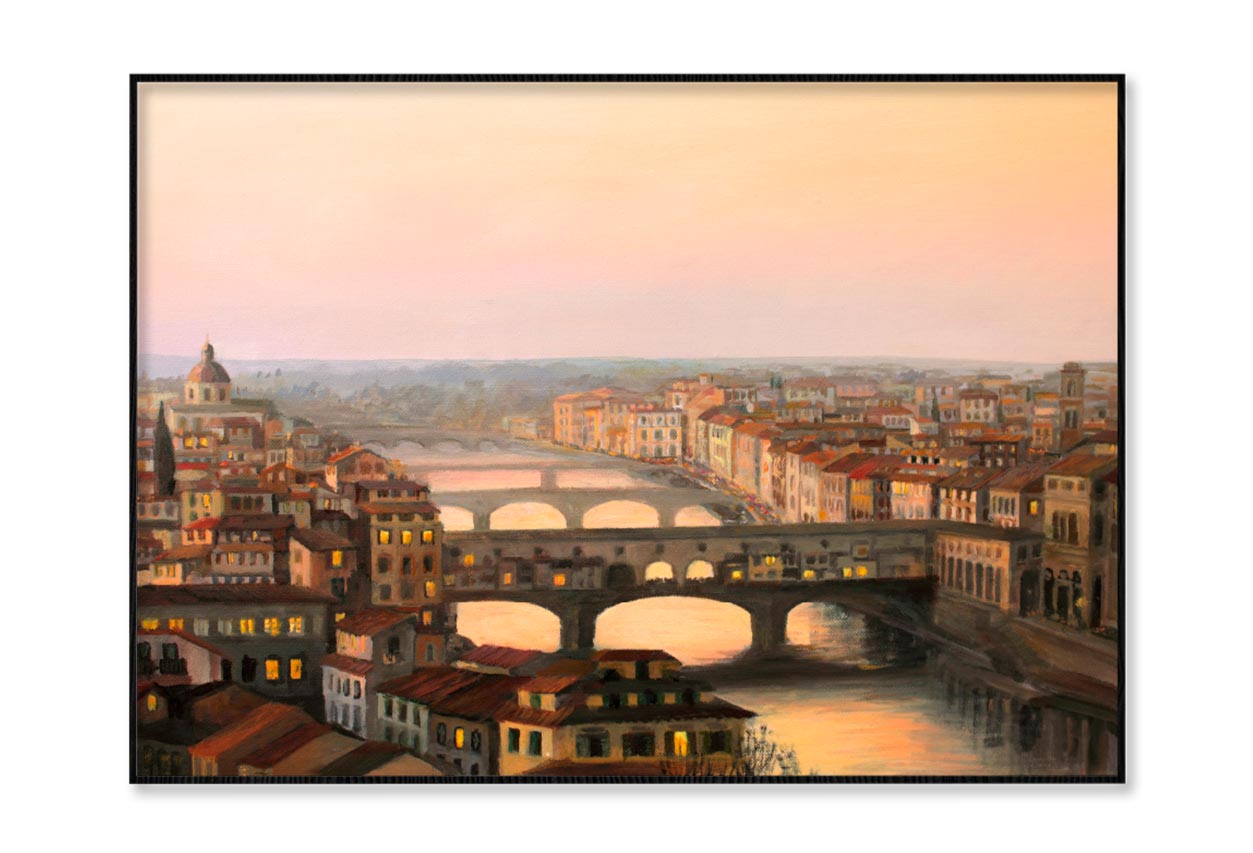 Sunset Over Florence the Warm Sunlight Home Decor Premium Quality Poster Print Choose Your Sizes