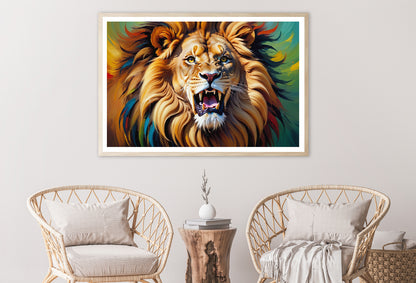 Majestic Lion among Bright Oil Paints Home Decor Premium Quality Poster Print Choose Your Sizes