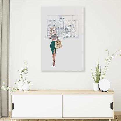 Fashion Store, Lady 3D Design Acrylic Glass Print Tempered Glass Wall Art 100% Made in Australia Ready to Hang