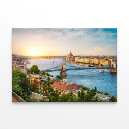 Budapest Landmarks at Sunset Wall Art Decor 100% Australian Made