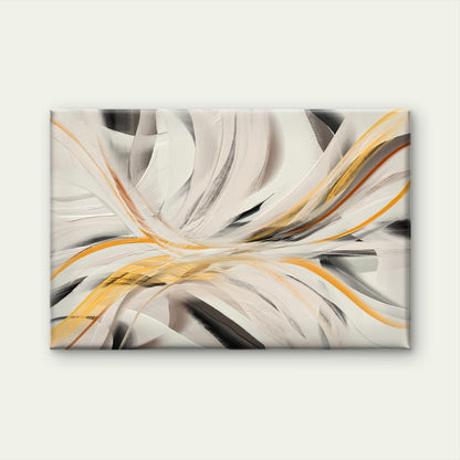 Swirling White Gold Abstract Pattern Wall Art Decor 100% Australian Made
