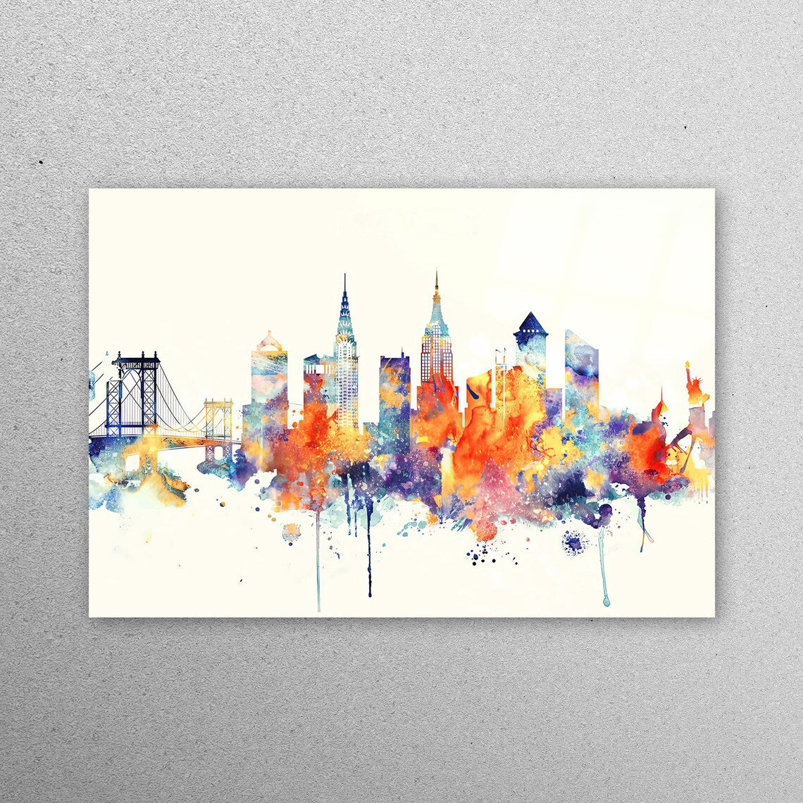 Colorful New York Wall Art Acrylic Glass Print Tempered Glass Wall Art 100% Made in Australia Ready to Hang