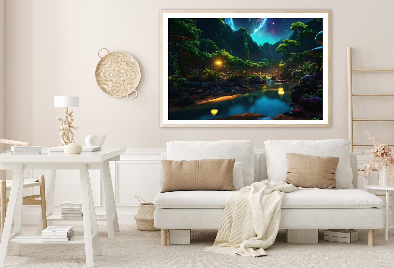 View of Night in the Mountains Home Decor Premium Quality Poster Print Choose Your Sizes