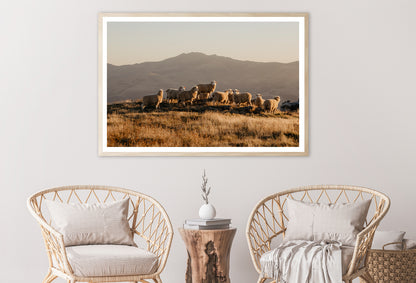 Herd Of Sheeps on With Mountain Home Decor Premium Quality Poster Print Choose Your Sizes